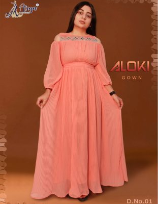 Aloki Gown Original Mirror Work D1 Party Wear gown