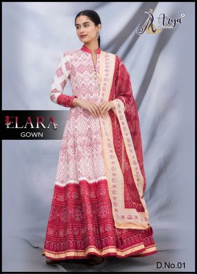 Elara  Slub Cotton Digital Printed  Gown With Dupatta  D1 GOWN