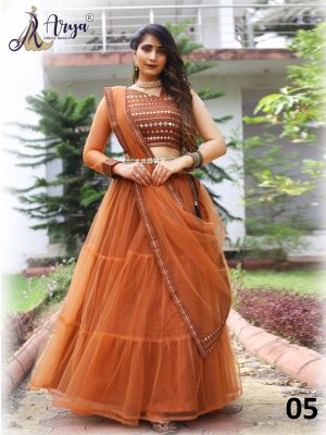 Madhushala Brown Satin Benglory New Trendy Party Wear Lehenga With Unstitched Blouse For Women Wear D5 LAHENGA CHOLI