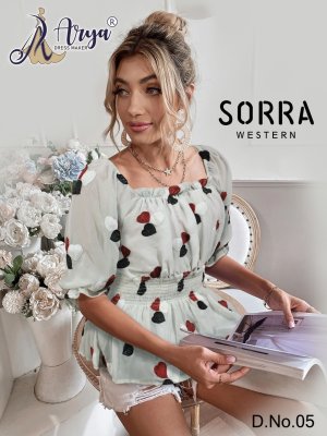 Sorra Georgette Thread Work Top  For Gilrs D5 TOP