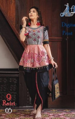 9Ratri Women Poly Reyon DIgital Print Women Dhoti Kedia D5