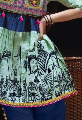 9Ratri Women Poly Reyon DIgital Print Women Dhoti Kedia D6 Navratri