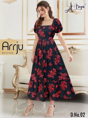 ARRJU  REYON COTTON THREAD WORK WESTERN WEAR D2