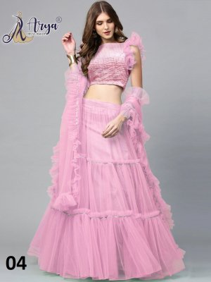 Amee Pink Soft Net  Party Wear Lehenga With Unstitched Blouse For Women Wear D4