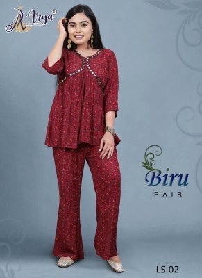 BIRU MIRROR WORK TOP AND PAIR WESTERN WEAR 02