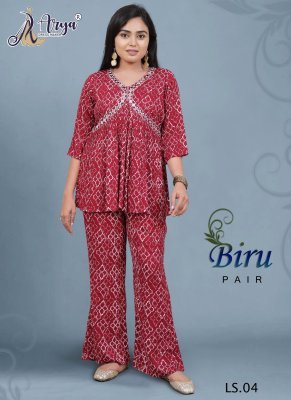 BIRU MIRROR WORK TOP AND PAIR WESTERN WEAR 04