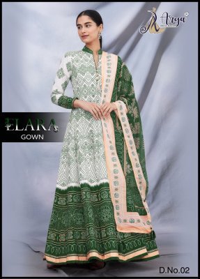 Elara  Slub Cotton Digital Printed  Gown With Dupatta  D2