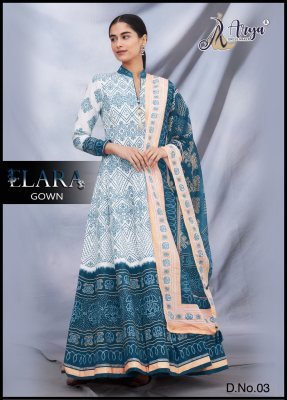 Elara  Slub Cotton Digital Printed  Gown With Dupatta  D3