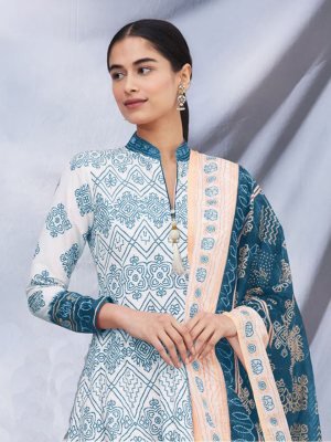 Elara  Slub Cotton Digital Printed  Gown With Dupatta  D3 Party Wear gown