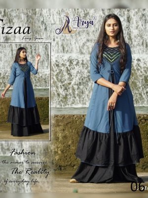 Fizaa Blue Cotton Party Wear Sequence work Gown For Women Wear D6 Party Wear gown