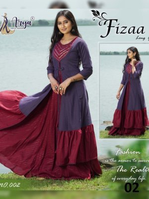 Fizaa Purple Cotton Party Wear Sequence work Gown For Women Wear D2