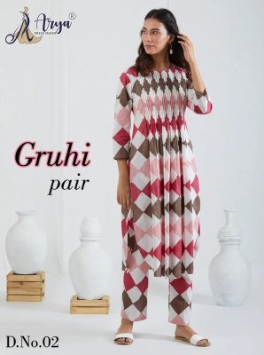 GRUHI COTTON PRINTED KURATI AND PANT PAIR FOR WOMENS D2