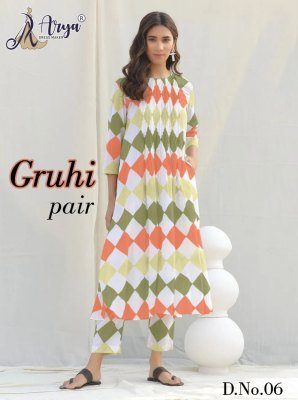 GRUHI COTTON PRINTED KURATI AND PANT PAIR FOR WOMENS D6