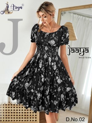 Jaaya Black Rayon Cotton New Trendy Good Looking Western Wear For Women D2