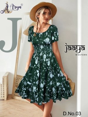 Jaaya Green Rayon Cotton New Trendy Good Looking Western Wear For Women D3