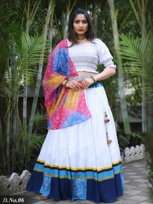 Jaganta Multicolour Cotton Fashinable Party Wear Lehenga Choli With Full Stitch Blouse For Women Wear D6