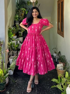 LUBNA PINK FLORAL MAXI DRESS  Western Wear