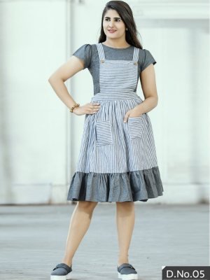 Lovely Grey Cotton New Trendy Western Dress For Women Wear D5  Western Wear