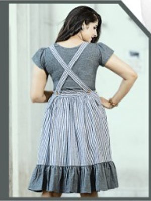 Lovely Grey Cotton New Trendy Western Dress For Women Wear D5  Western Wear