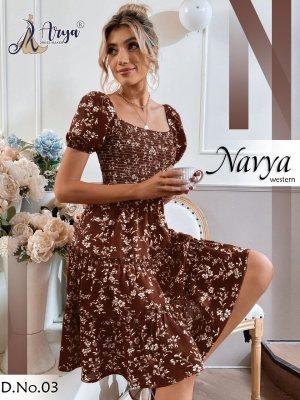 Navya Brown Muslin Western For Women D3