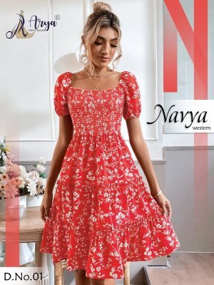 Navya Red Muslin Western For Women D1