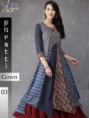 Puratti  Multicolour Rayon Designer Party Wear Gown For Women Wear D3