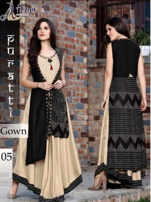 Puratti  Multicolour Rayon Designer Party Wear Gown For Women Wear D5