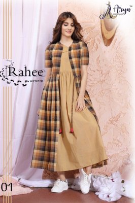 Rahee Beige Cotton Beautiful Western Dress For Women Wear D1