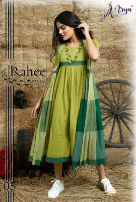 Rahee Green Cotton Beautiful Western Dress For Women Wear D5