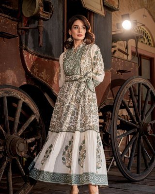 Rahita Heavy Printed Long Western Collection 01 party wear kurtis