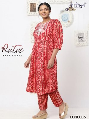 Rutvi Kurti Pair Bandhani Style Design 05