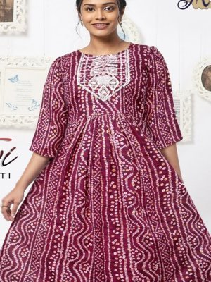 Rutvi Kurti Pair Bandhani Style Design 01