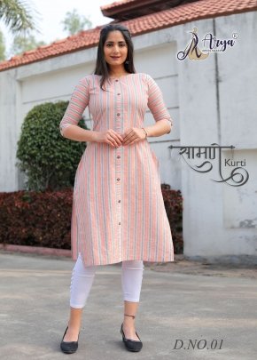 Samne Pink Cotton Kurti For Women Wear D1