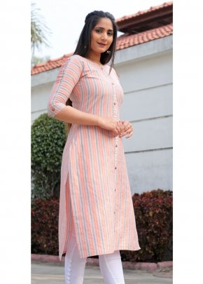 Samne Pink Cotton Kurti For Women Wear D1 fancy kurtis