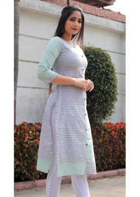 Sona Green  Cotton New Trendy Stylish Kurti For Women Wear D3 fancy kurtis