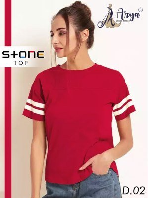 Stone Lycra Solid Top For Gilrs Wear  D2