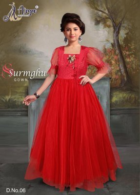 Surmghu softnet Gown Sequence and thread work  D6