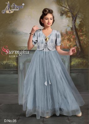 Surmghu softnet Gown Sequence and thread work  D5