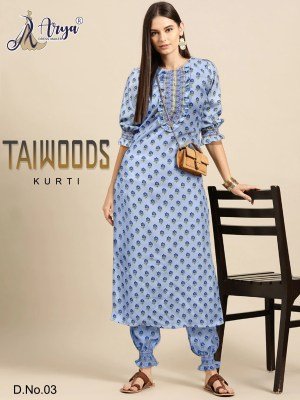 Taiwoods Digital print   Smoking work Kurti  Pair D3