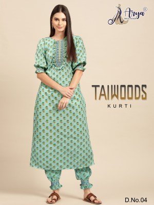 Taiwoods Digital print   Smoking work Kurti  Pair D4