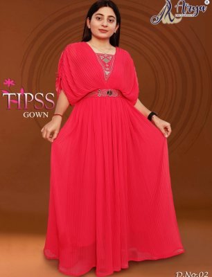 Tipss long gown original mirror work D2