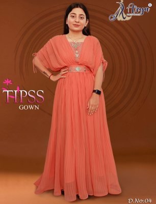 Tipss long gown original mirror work D4