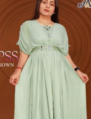 Tipss long gown original mirror work D5 Party Wear gown