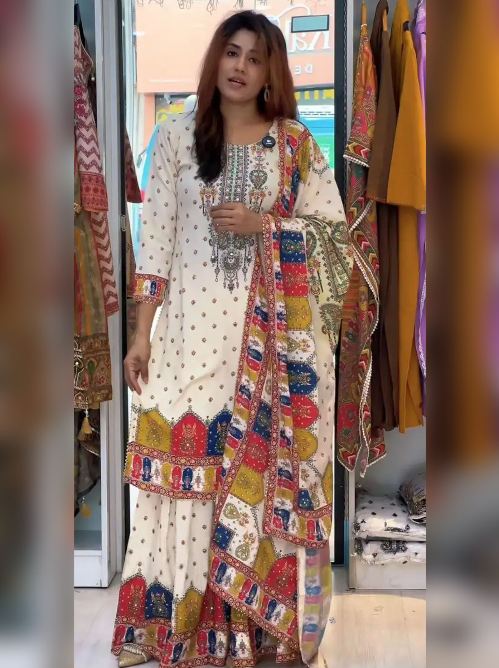 Gulista Plazzo Pair with Dupatta Set