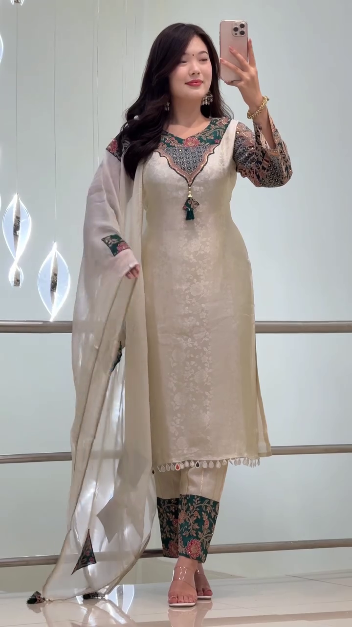Nakshtra- Straight Kurti Suit Set with Dupatta