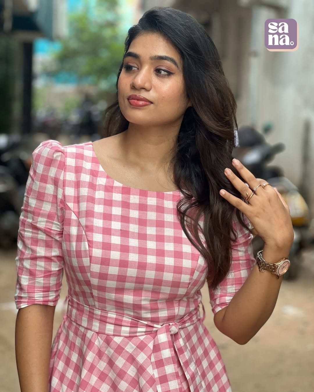 TANVI CHEX LONG WESTERN DRESS